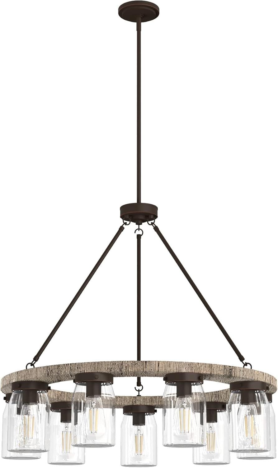 Devon Park Onyx Bengal 9-Light Bronze Wagon Wheel Chandelier