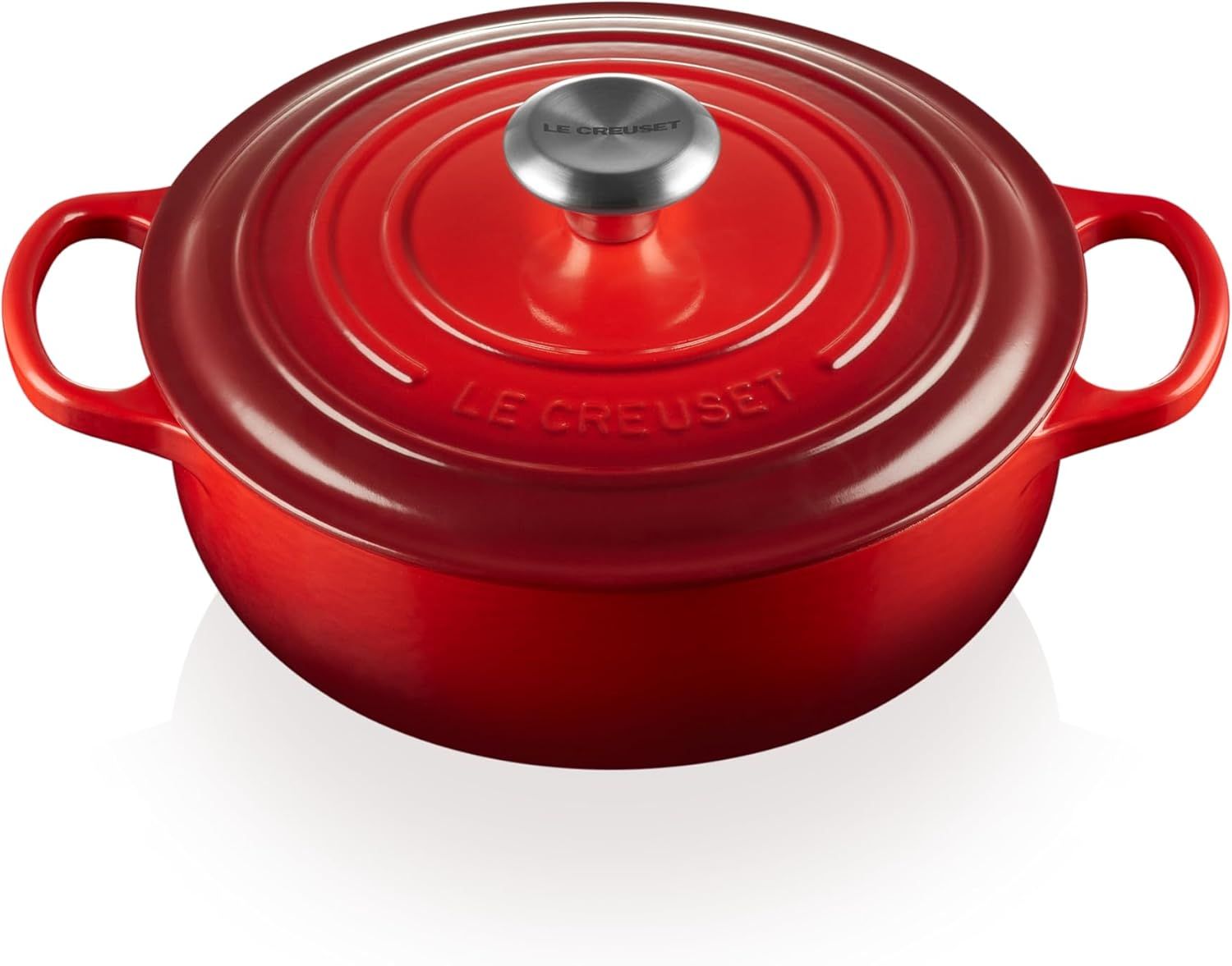 Cerise Red Enameled Cast Iron Sauteuse Oven, 3.5 qt