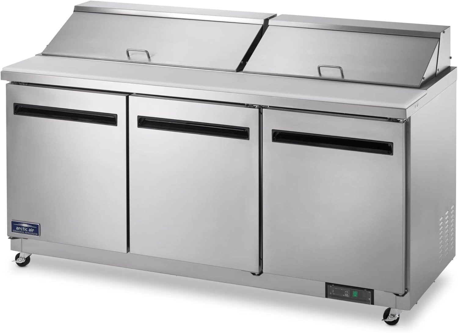 71.5-Inch Stainless Steel 3-Door Refrigerated Prep Table