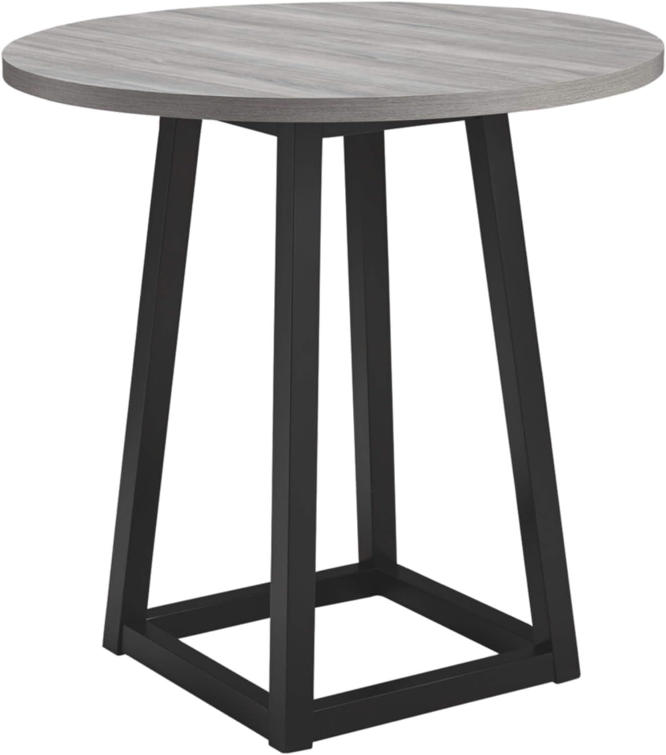 Gray and Black Round Wood Counter Height Dining Table