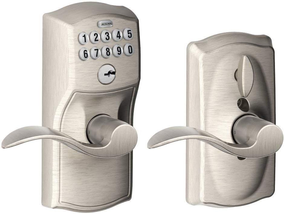 Satin Nickel Electronic Keypad Entry Lock with Lever