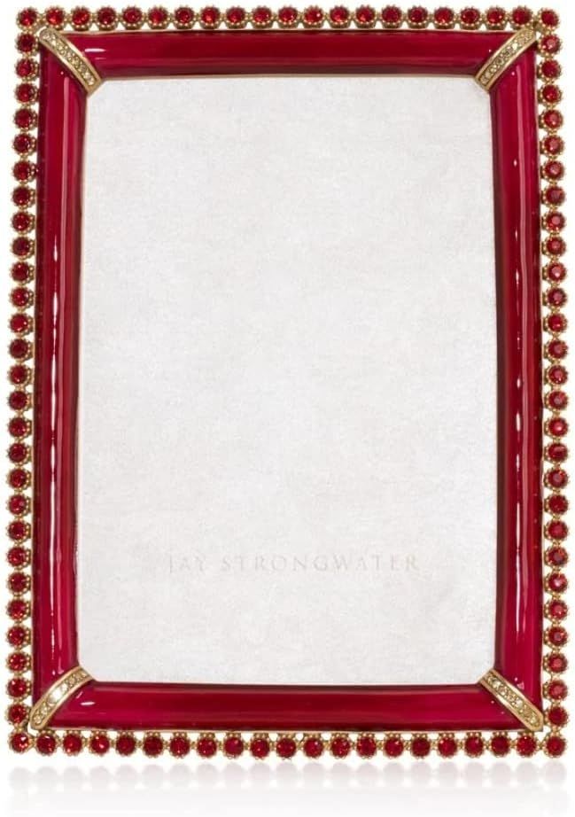 Ruby Red and Gold 5" x 7" Pewter Picture Frame