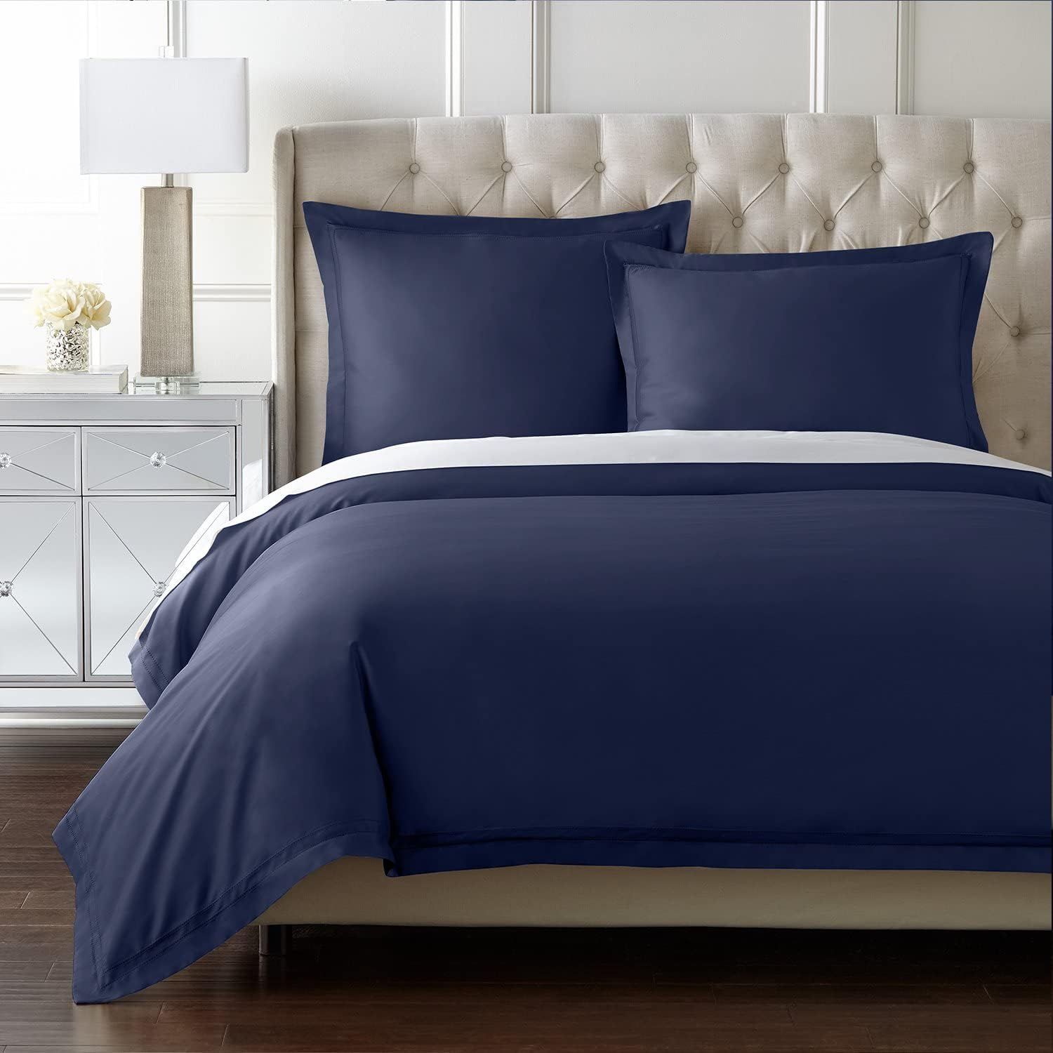 Midnight Blue Queen Egyptian Cotton Duvet Cover Set