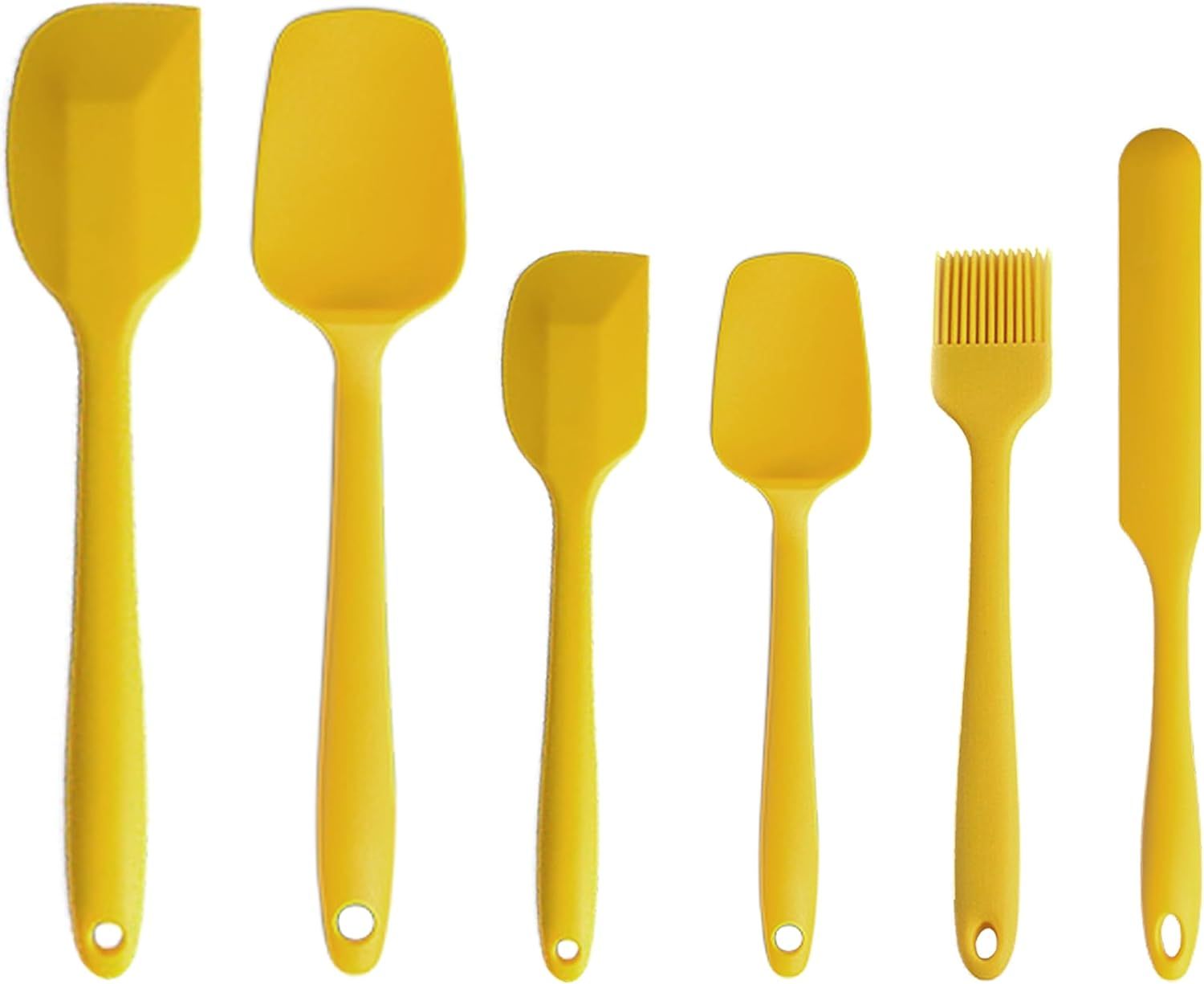 6-Piece Yellow Silicone Spatula and Brush Set