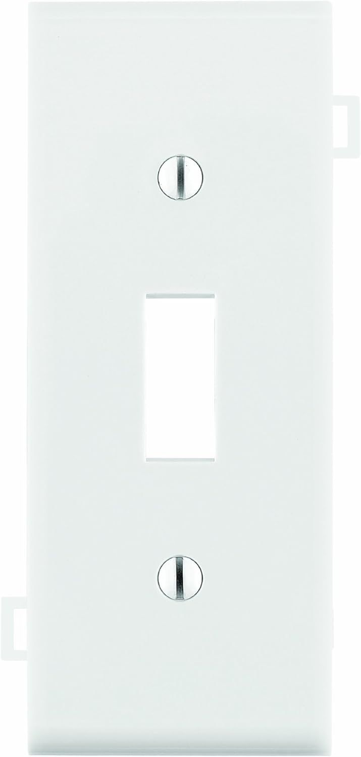 White Thermoplastic Nylon 1-Gang Toggle Wall Plate