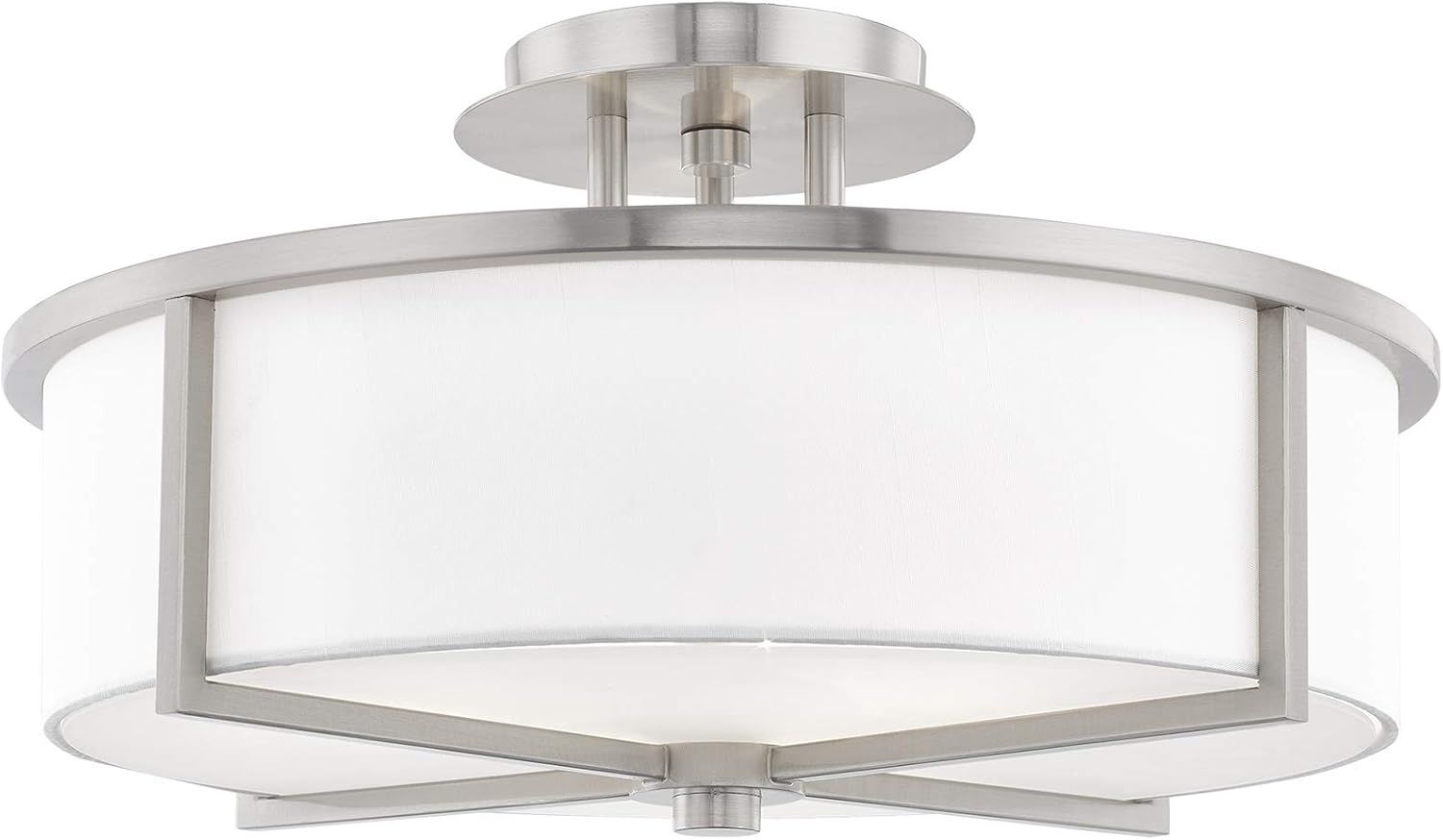 Wesley Brushed Nickel 3-Light Drum Ceiling Mount