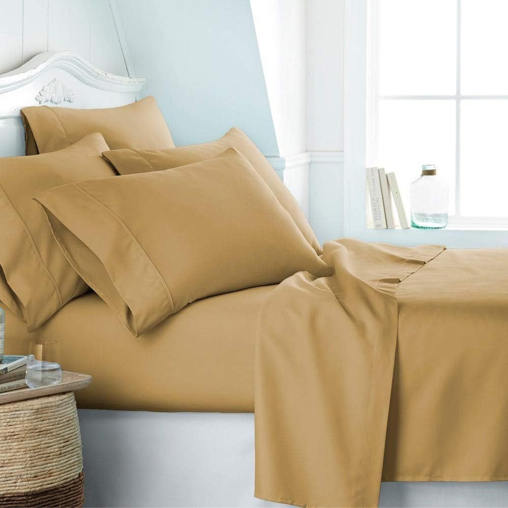 Ienjoy Home Twin Microfiber Gold 4-Piece Bed