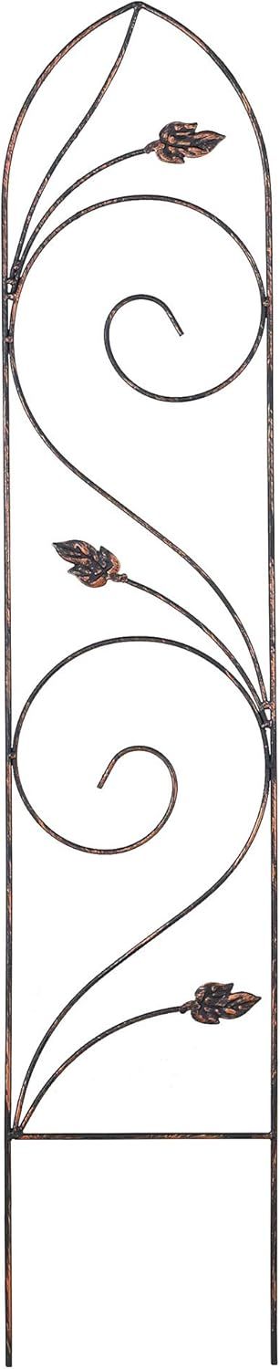 Bronze Iron Autumn Leaf Garden Trellis, 48" x 10"