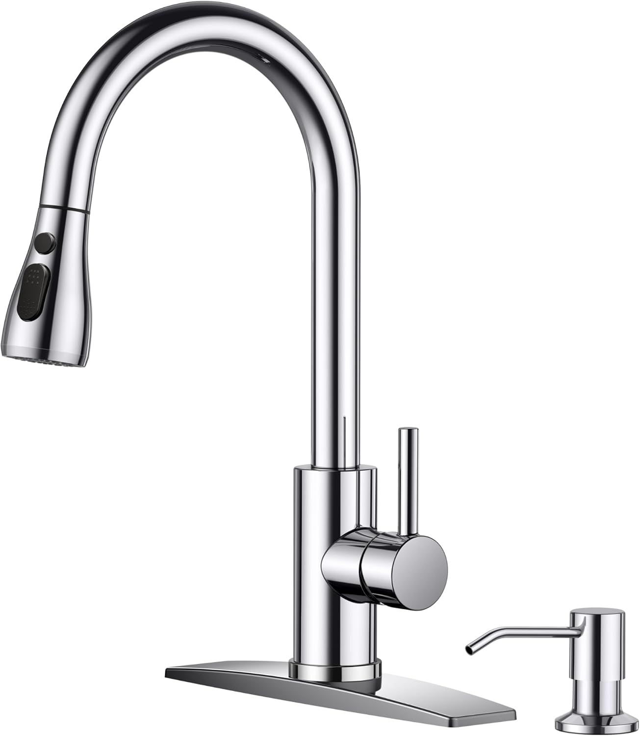 Chrome Stainless Steel Pull-Down Kitchen Faucet with Sprayer