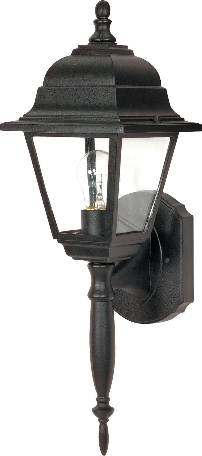 Briton Traditional Textured Black Outdoor Wall Lantern