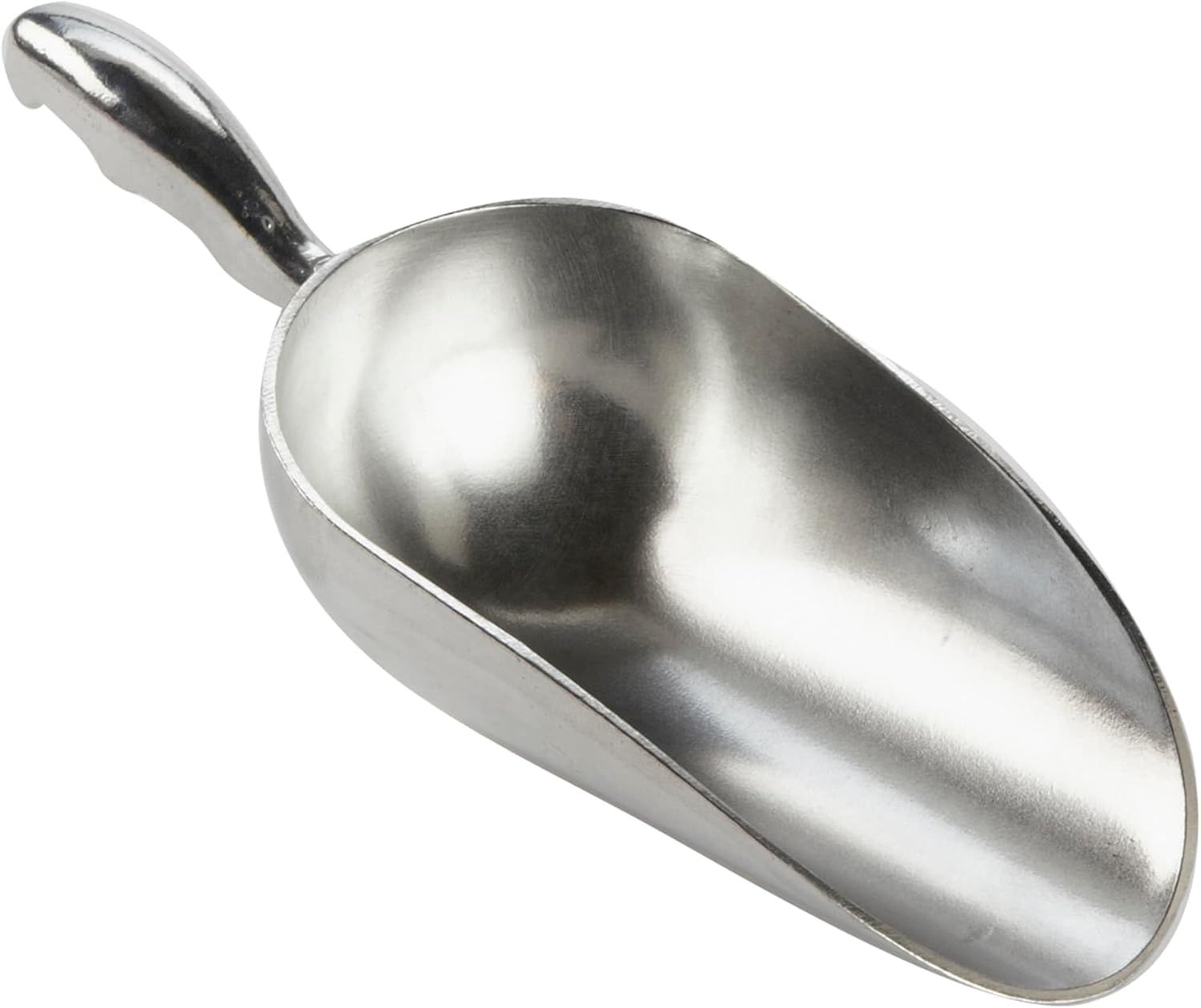 Silver Aluminum 12-Ounce Scoop with Secure Grip Handle