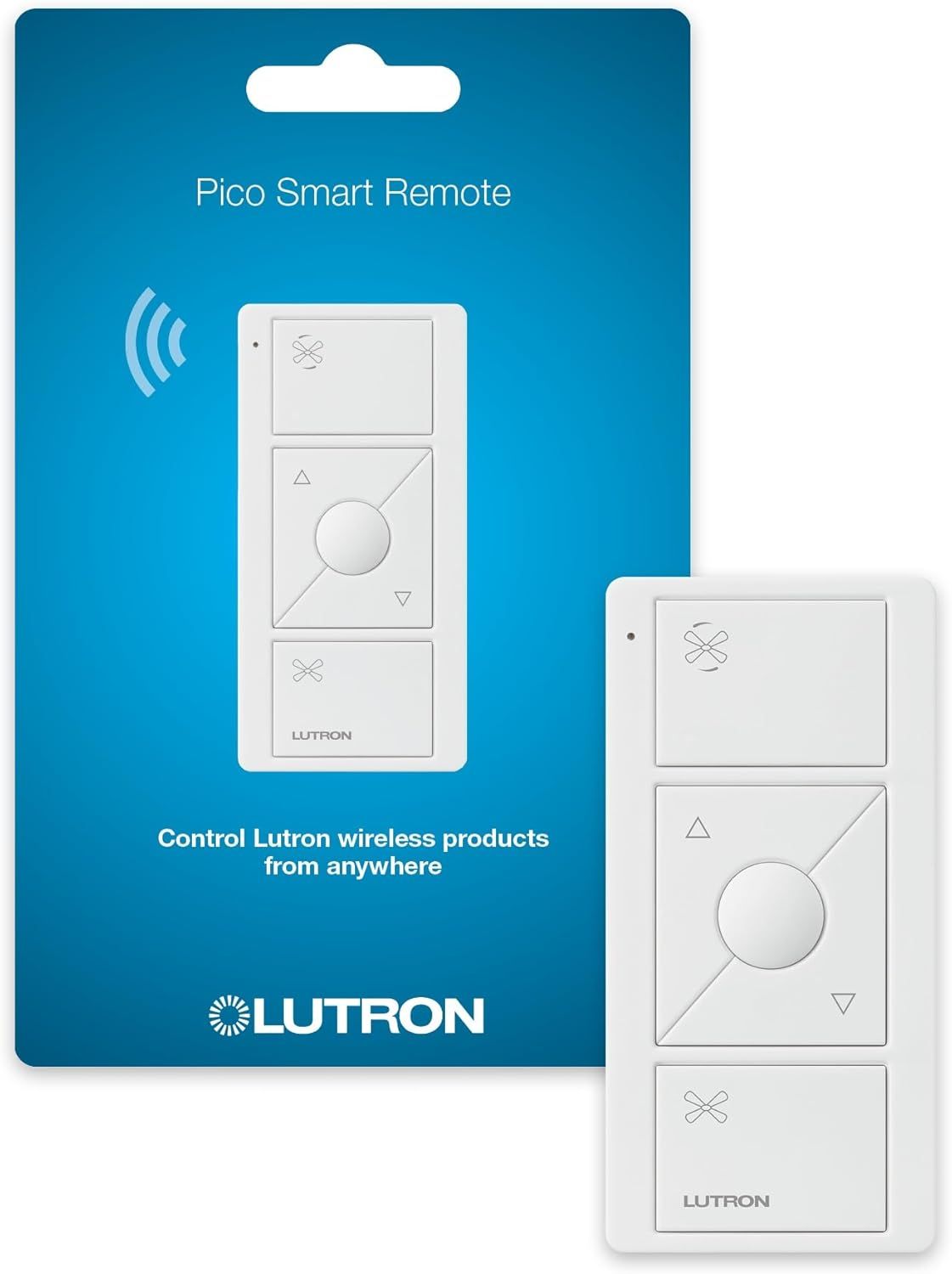 White Smart 3-Button Pico Fan Speed Control Remote