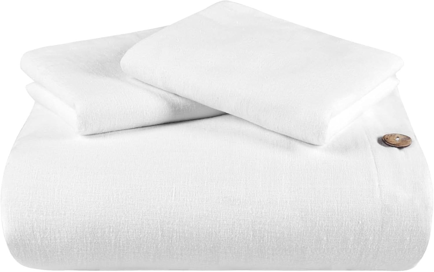 White King/California King Cotton Linen Duvet Cover Set