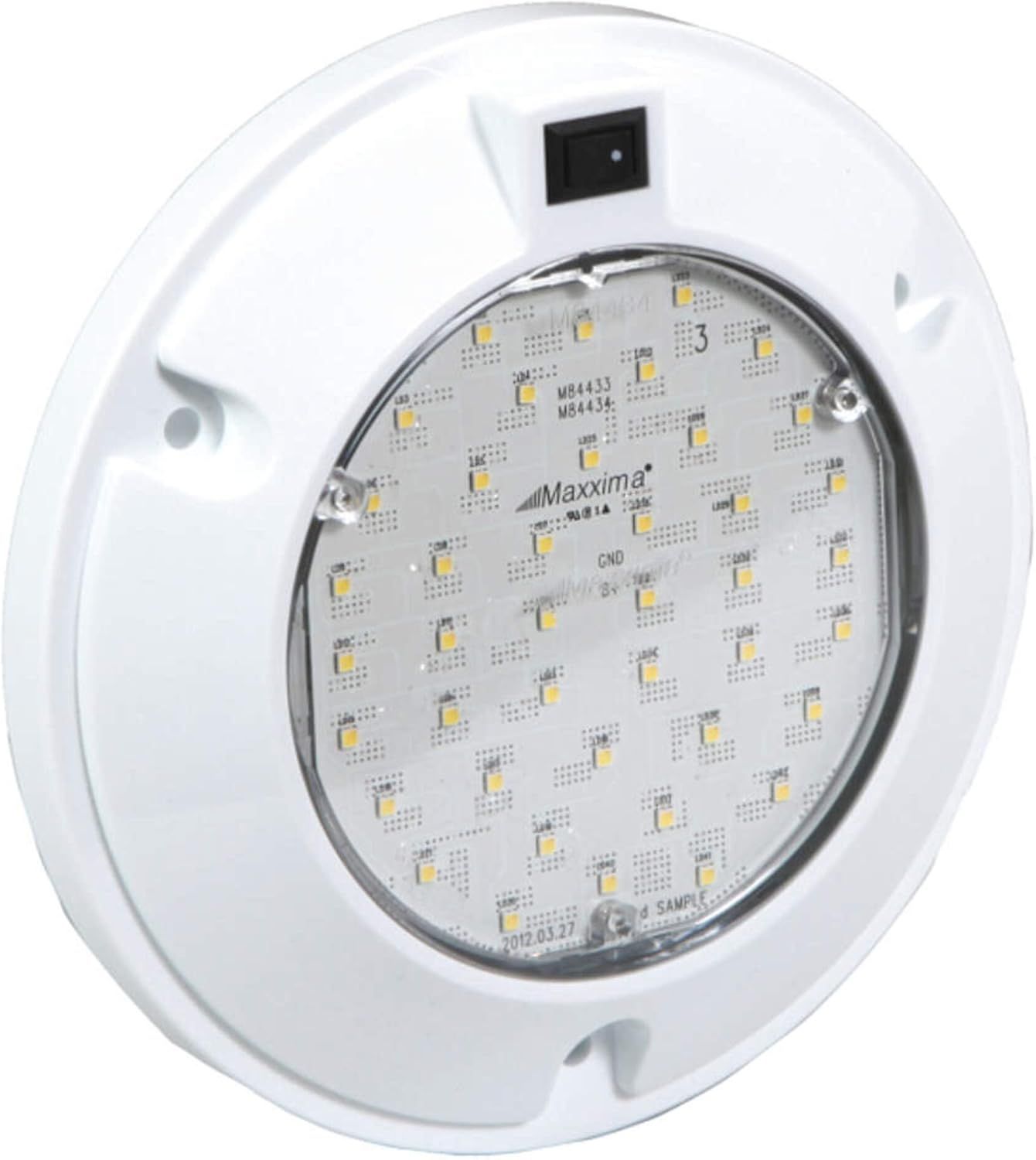 Maxxima 6" White Polycarbonate LED Dome Light with Clear Lens