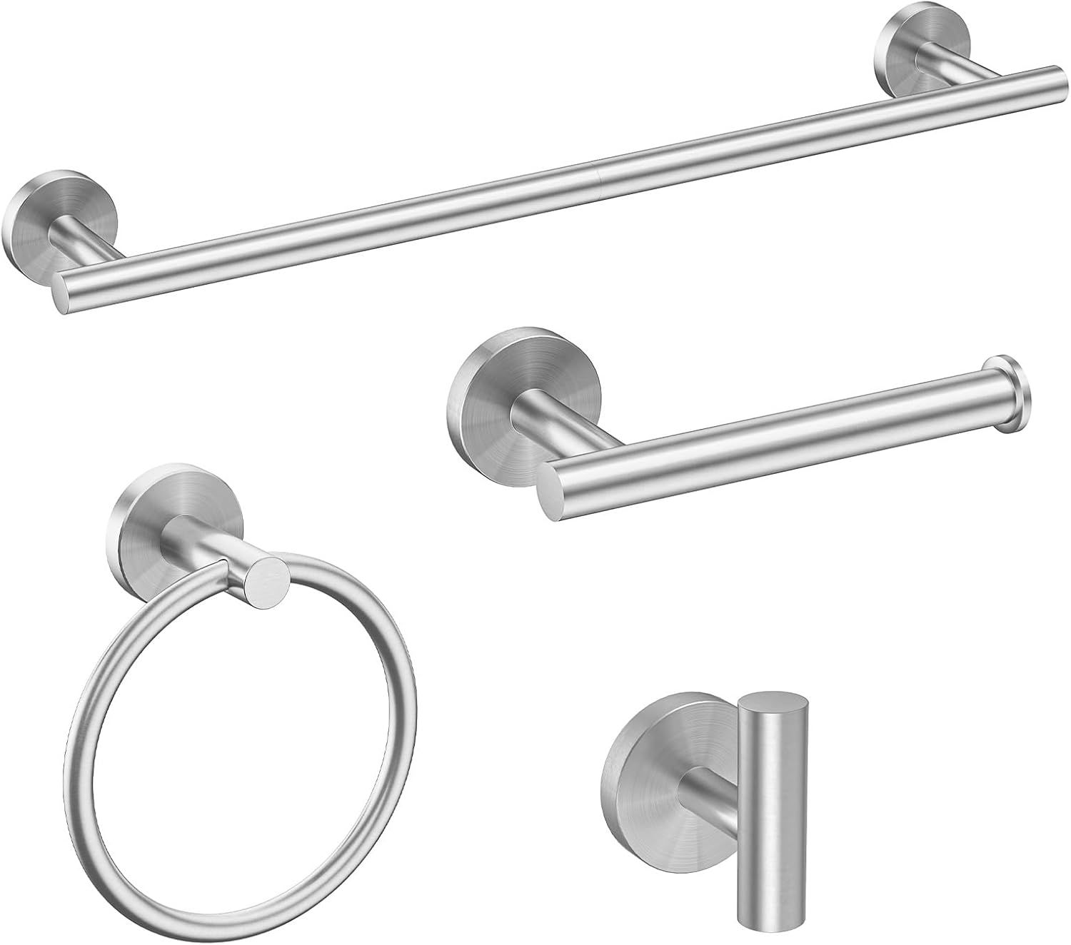 Brushed Nickel 18-Inch Stainless Steel Bathroom Hardware Set