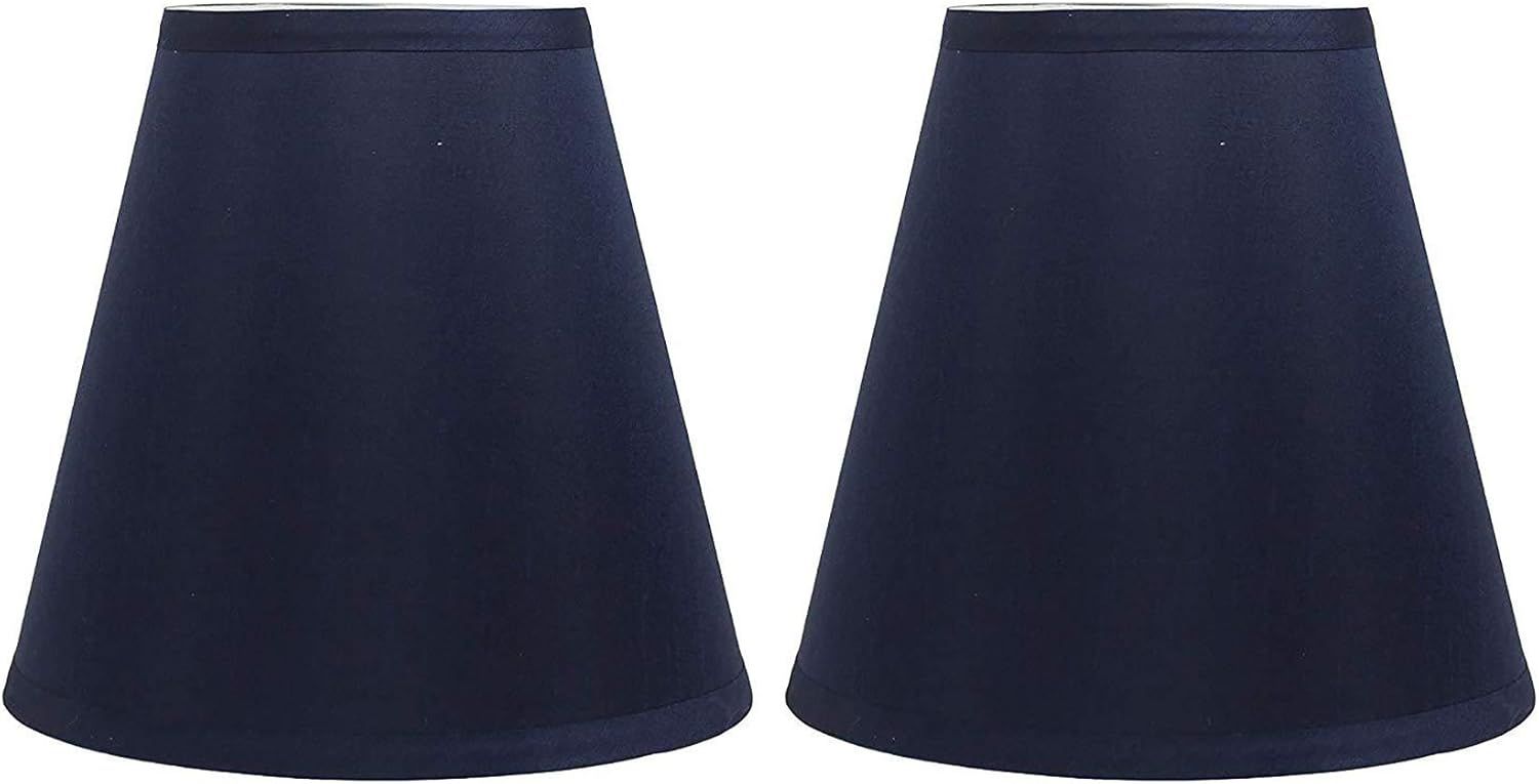 Navy Blue Silk Empire Lamp Shades Set of Two