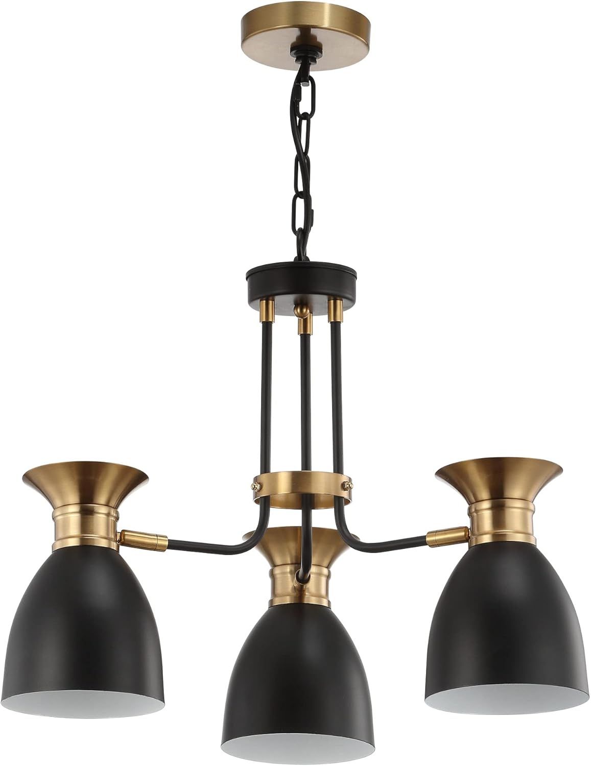 Middleton 20" Black/Brass Gold Metal LED Sputnik Chandelier