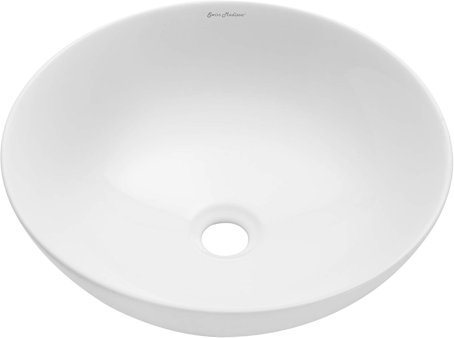 Chaux 16" Round White Ceramic Vessel Sink