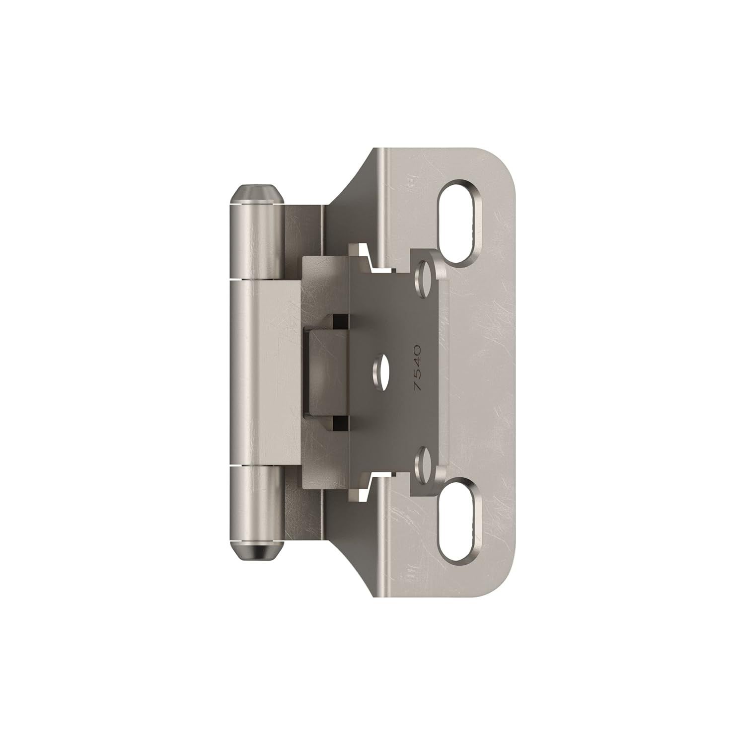 Satin Nickel Self-Closing Partial Wrap Cabinet Door Hinge