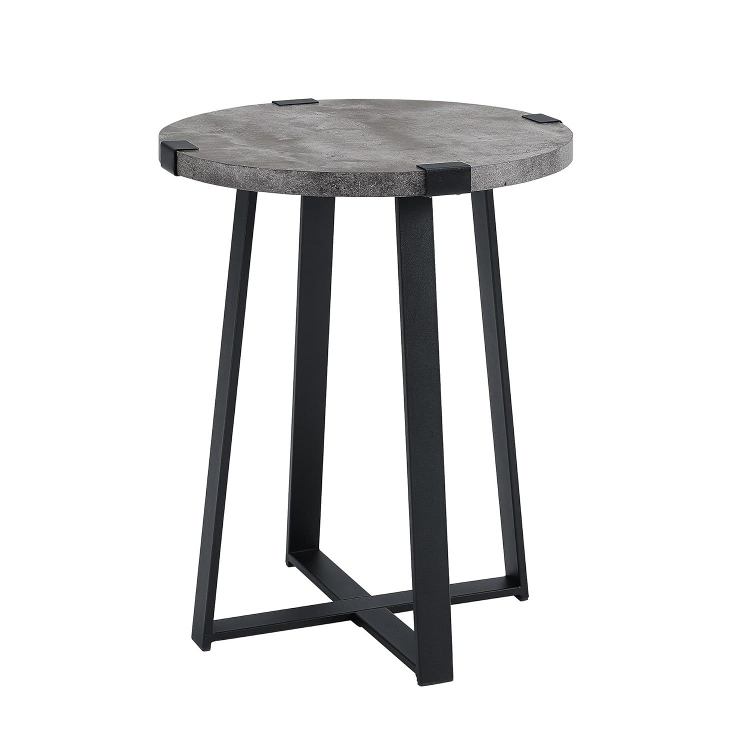 Scandinavian Urban Slate Grey Round Wood & Metal Coffee Table