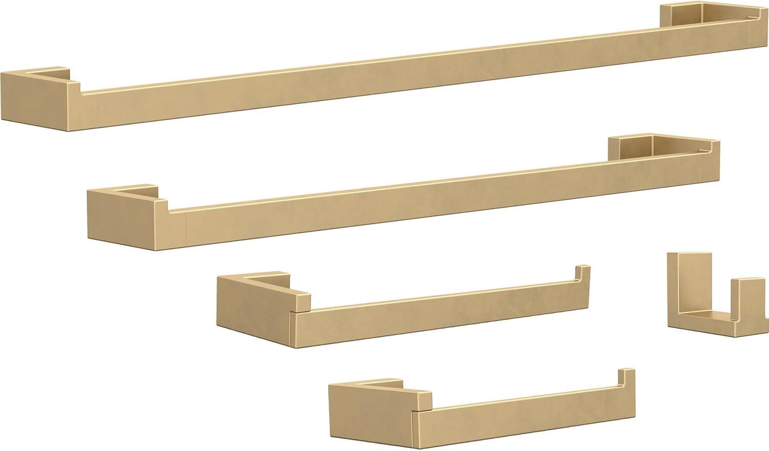 Beaufort Satin Gold 5-Piece Metal Bath Hardware Set