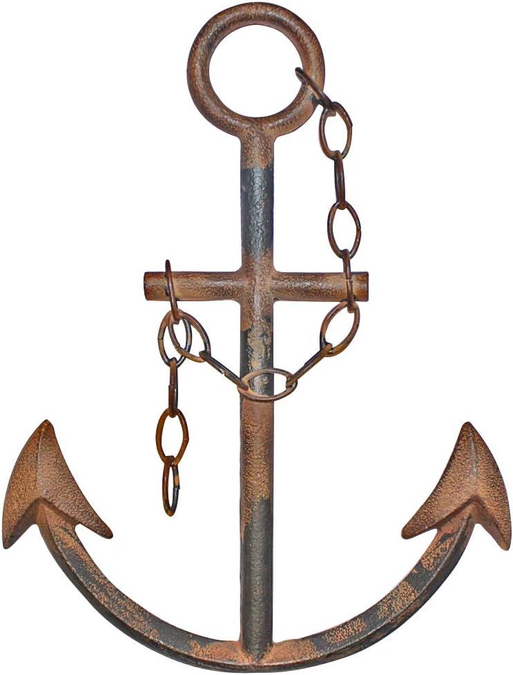 Rustic Cast Iron Nautical Anchor Wall Decor 16"