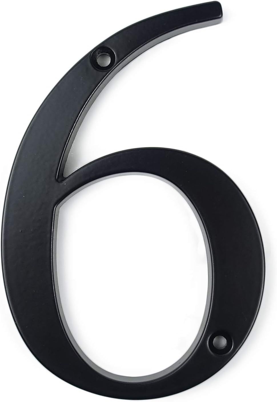 4-Inch Black Zinc Alloy Modern House Number 6