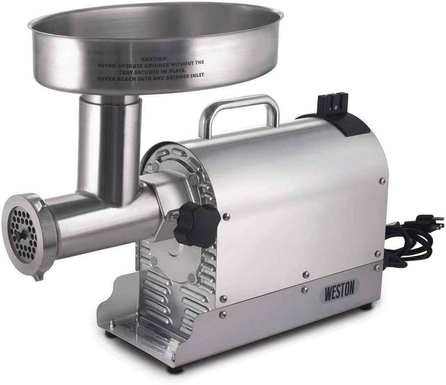 Weston Pro Series Stainless Steel Electric Meat Grinder with Sausage Stuffer