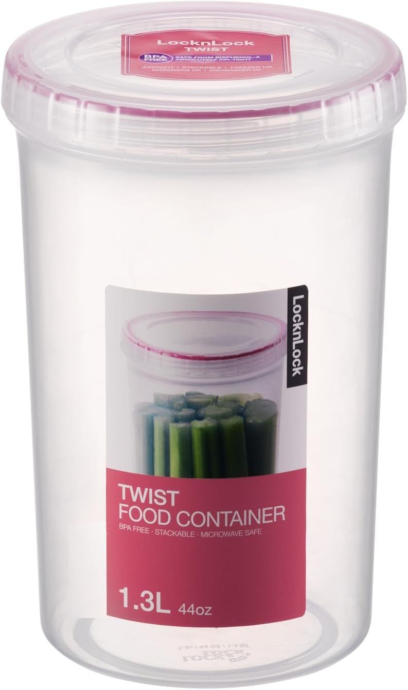 Clear BPA-Free Tall Plastic Twist Food Storage Container