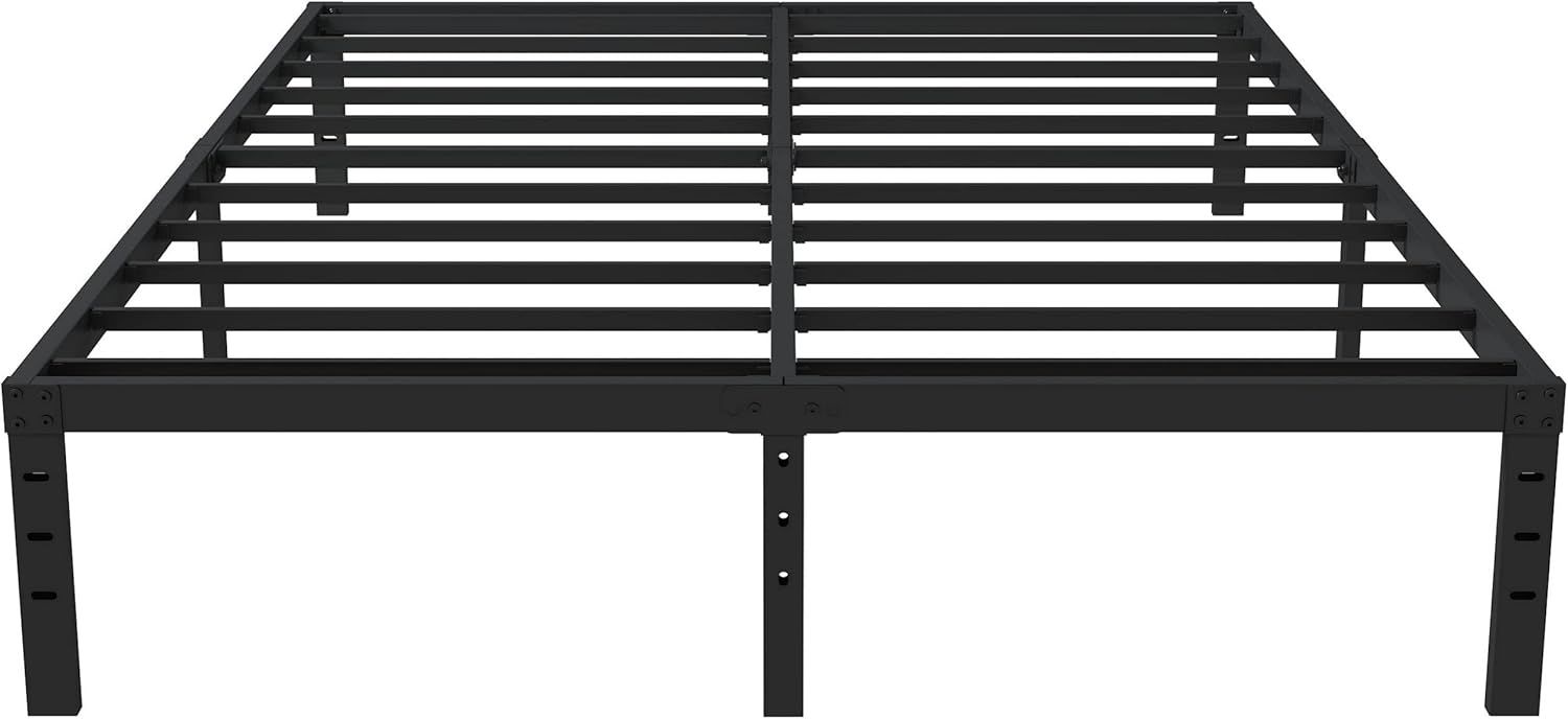 16 Inch Black Metal Queen Bed Frame with Storage