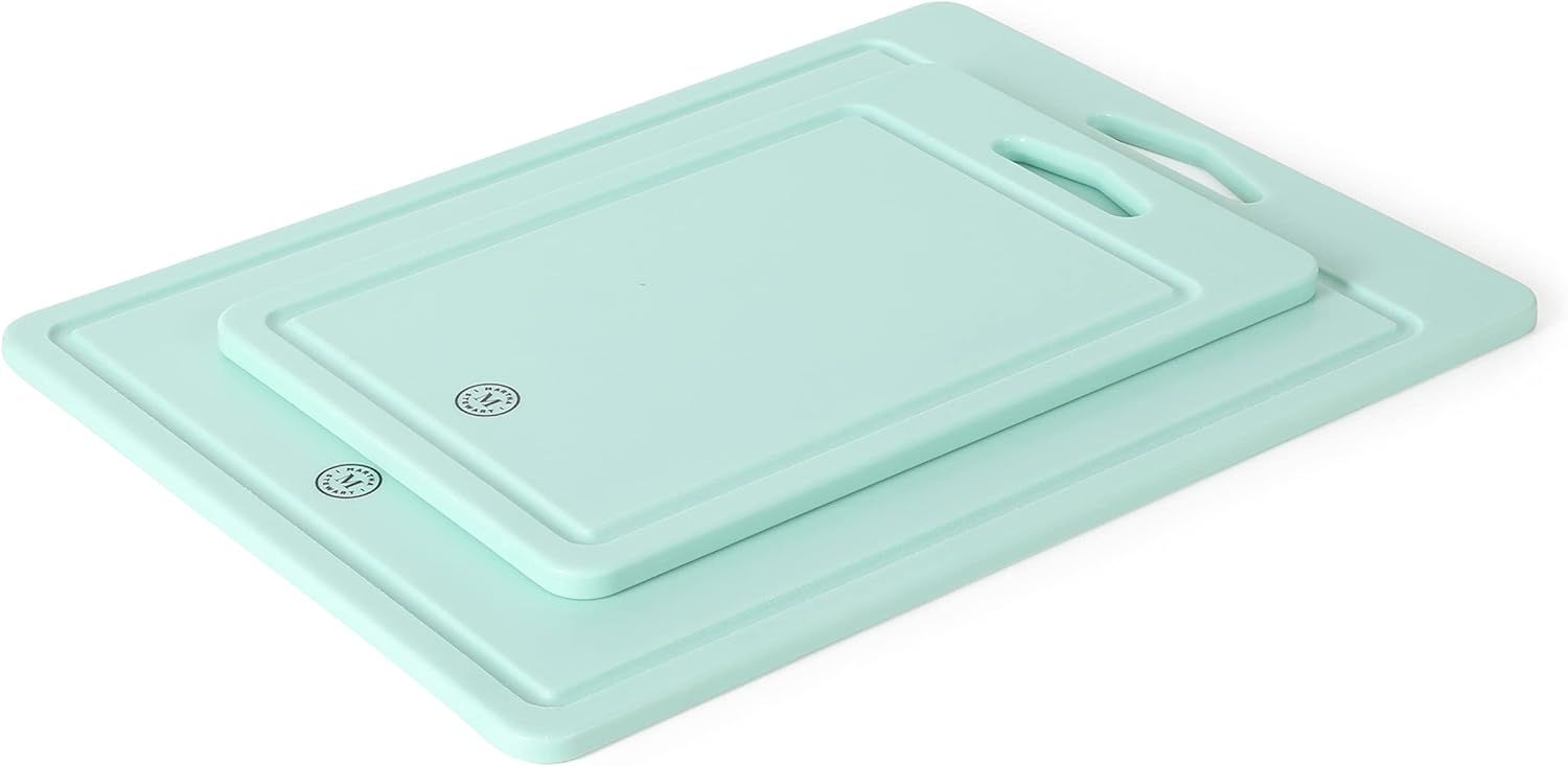 Green Rectangular Plastic Cutting Board Set, 16x12 in