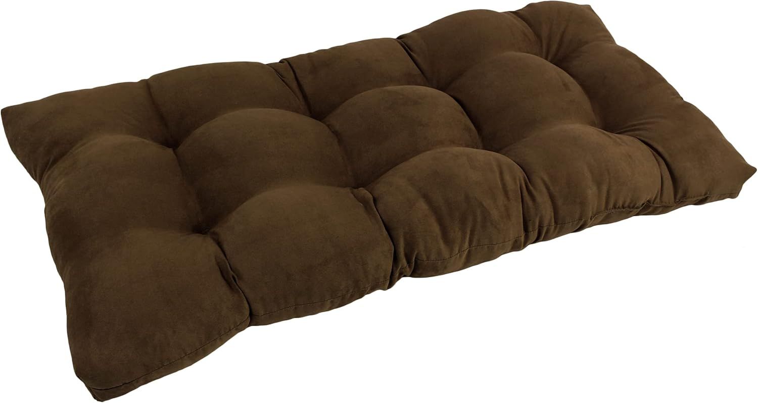 Chocolate Microsuede Tufted Loveseat Bench Cushion 42" x 19"