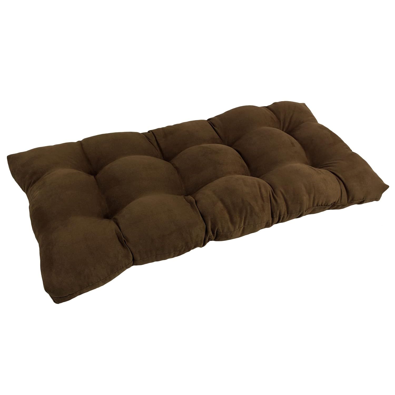 Chocolate Microsuede Tufted Loveseat Bench Cushion 42" x 19"