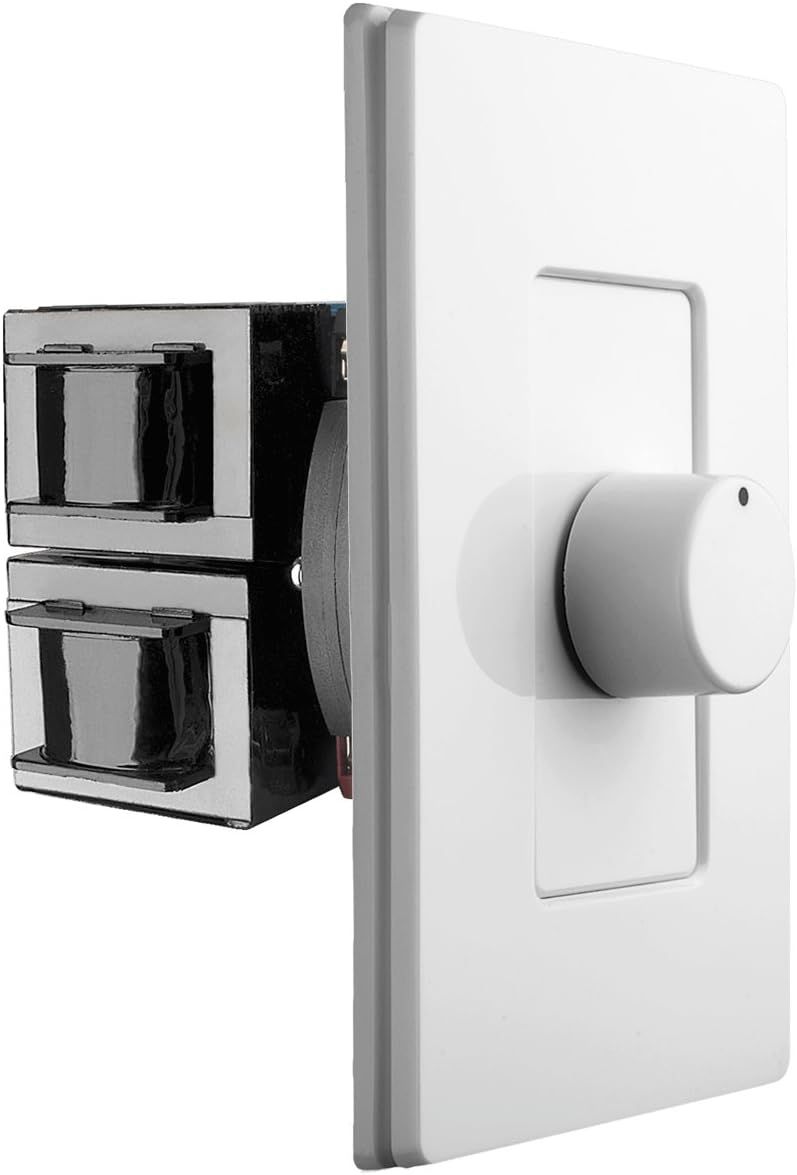 White Modern In-Wall Rotary Volume Control Knob