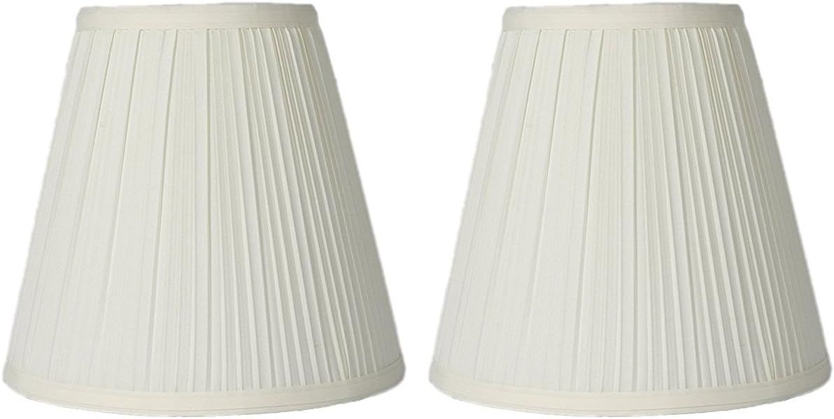 Eggshell Linen Mushroom Pleated Lamp Shade Set of 2
