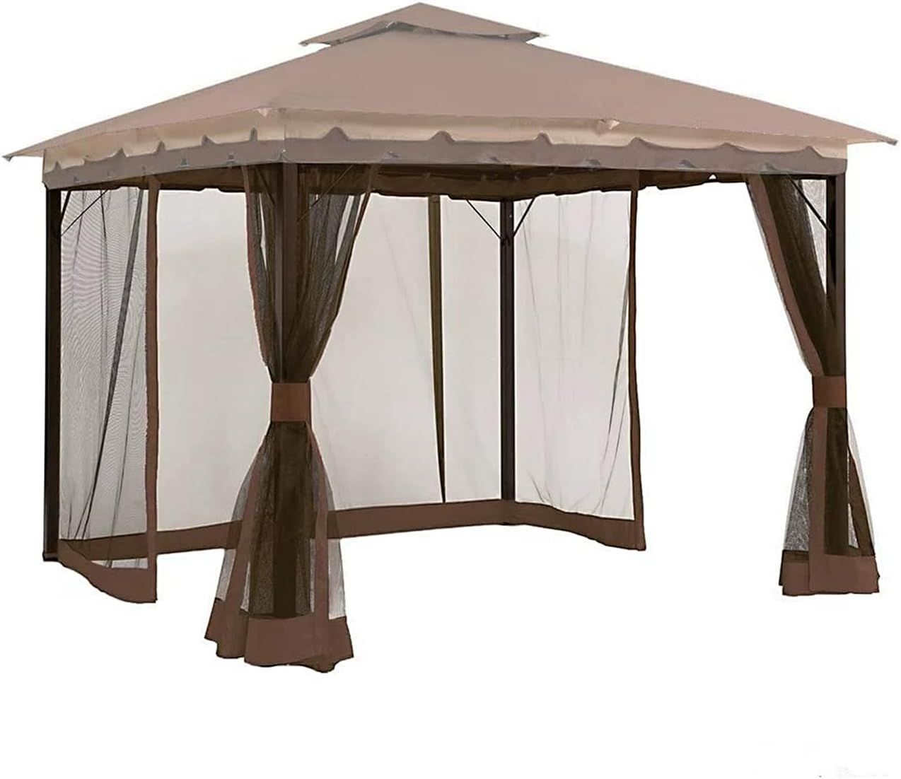 Brown 10' x 12' Universal Gazebo Replacement Mosquito Netting