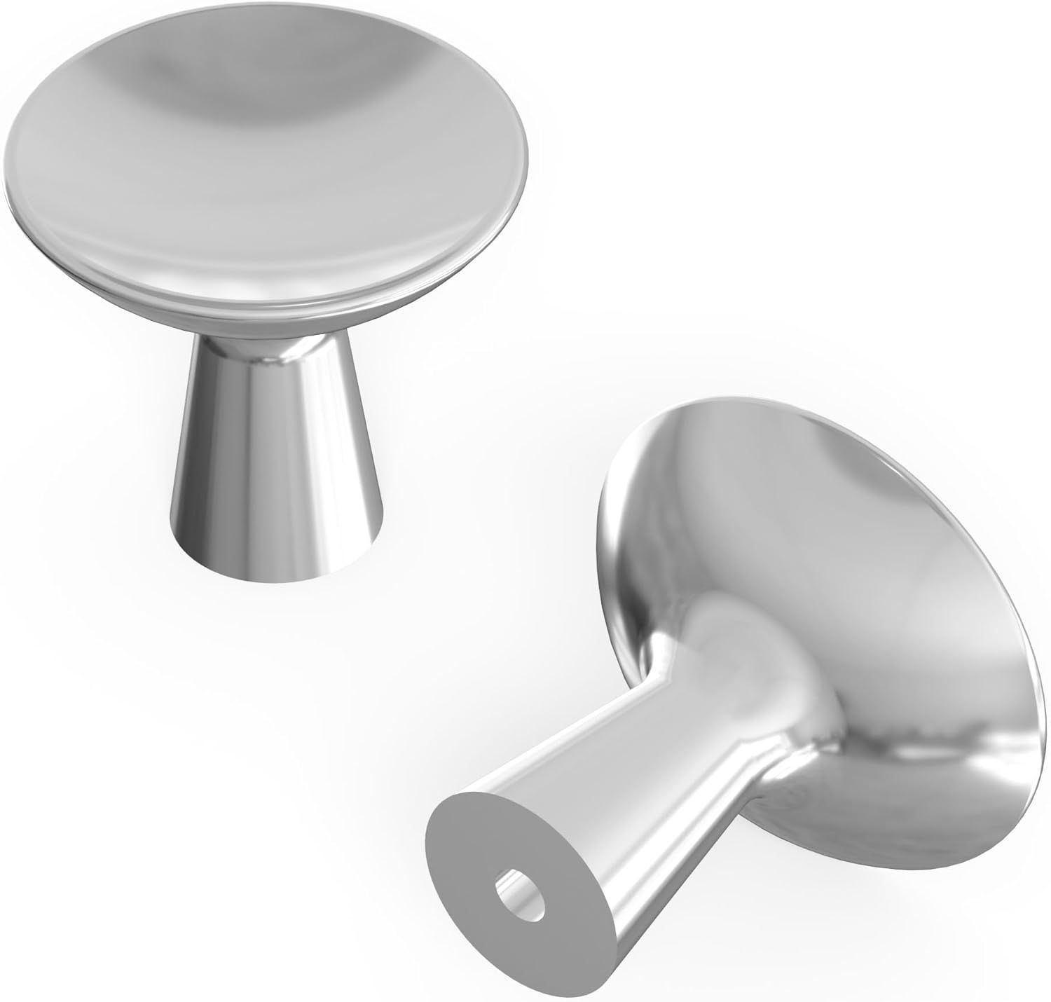 Chrome Polished Round Cabinet Knob 10-Pack