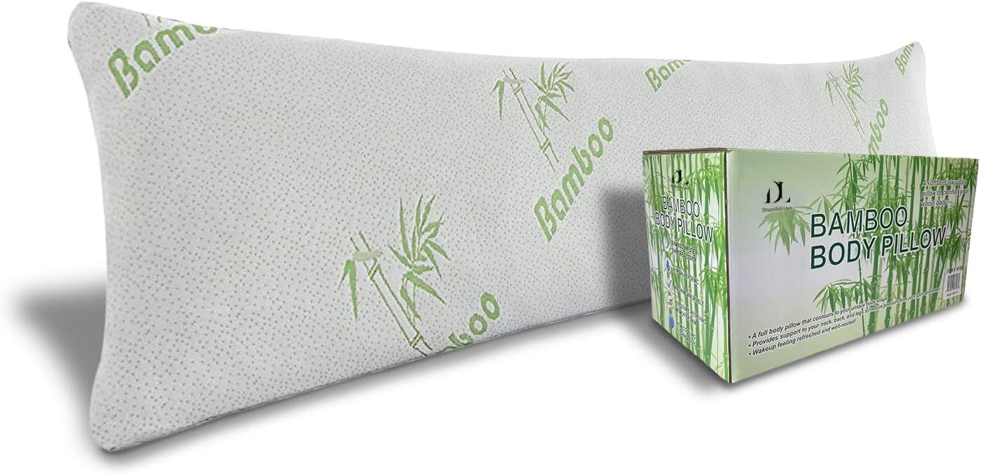 Cooling Bamboo Rayon Body Pillow with Memory Foam Fill