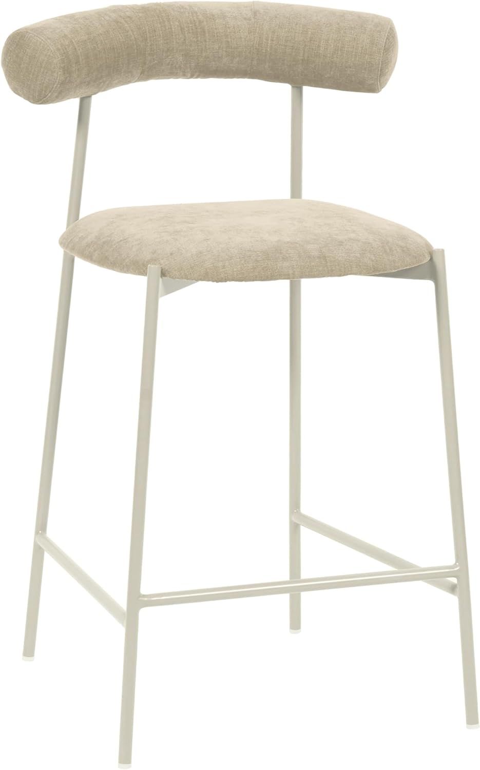 Liliana Taupe Velvet and Metal Counter Stool