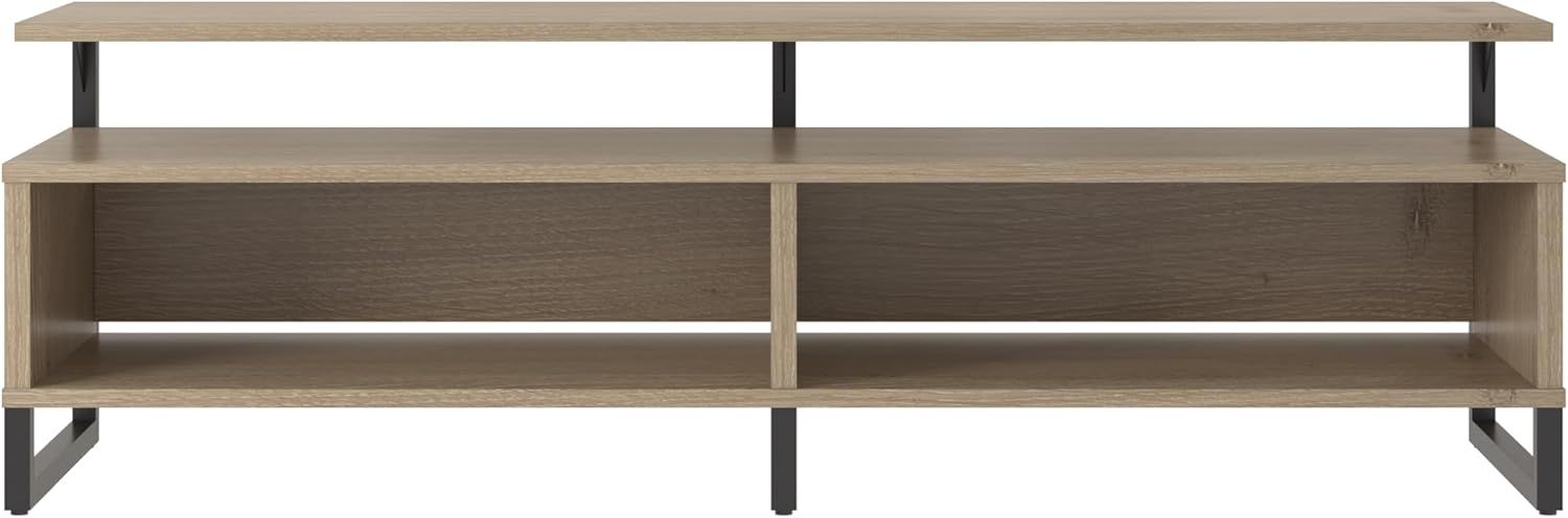 Whitby Transitional Golden Oak 60" TV Stand with Floating Shelf Design