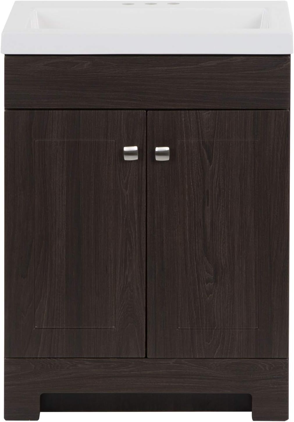 Elm Ember Freestanding Bathroom Vanity with Marble Top