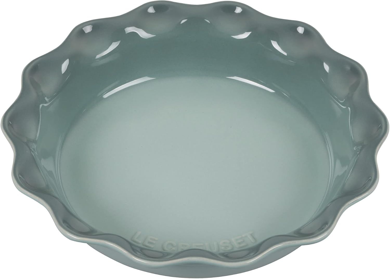 Sea Salt Green Stoneware 9" Fluted Pie Dish