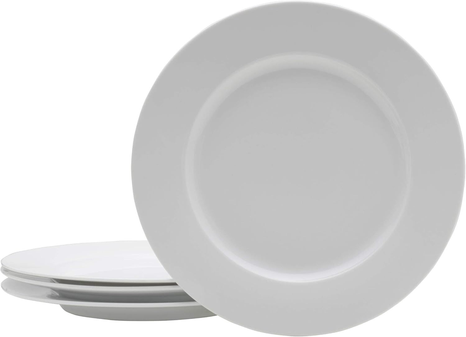 Classic White Porcelain 10.75 Inch Dinner Plates Set