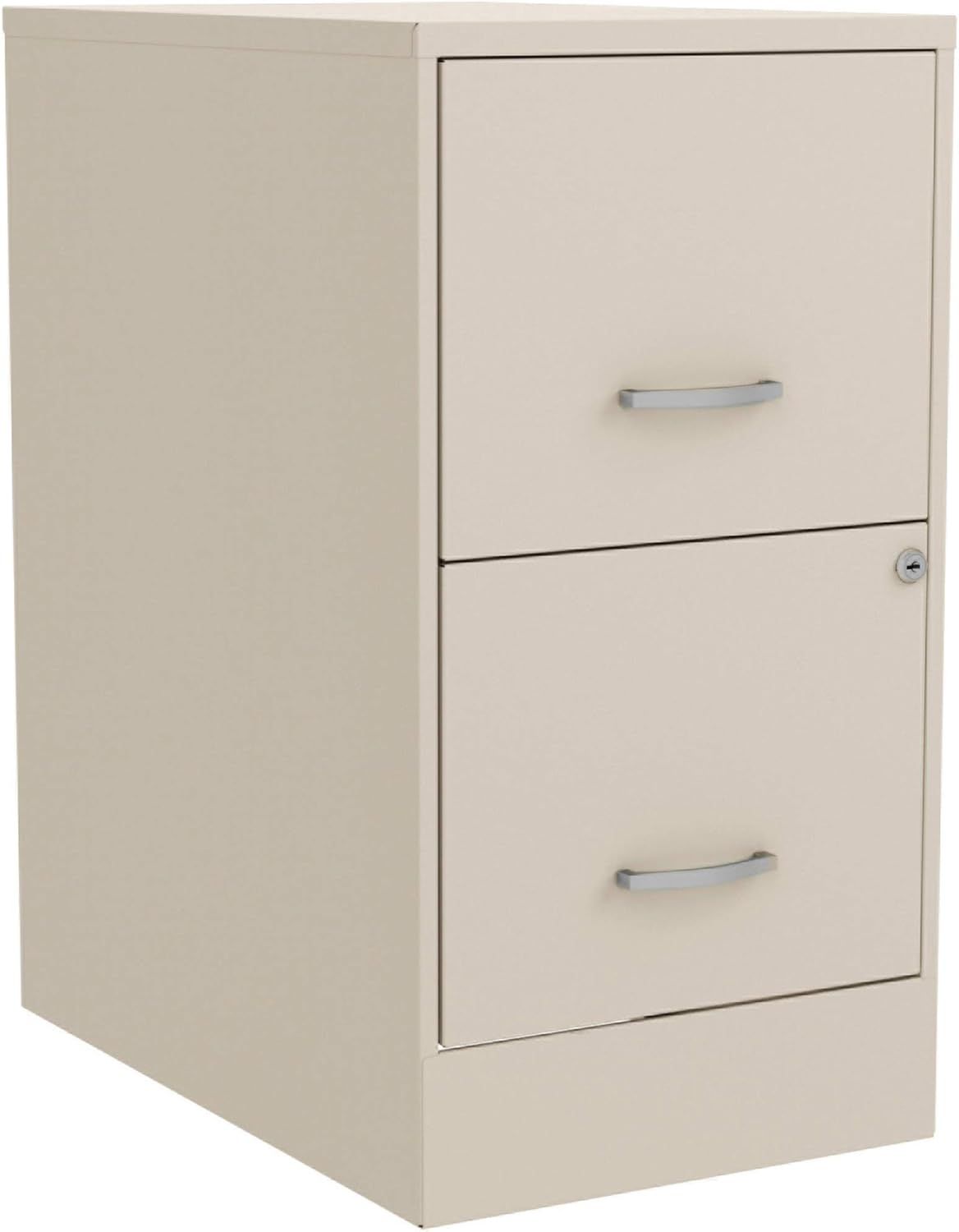 Beige Steel 2-Drawer Lockable Vertical File Cabinet