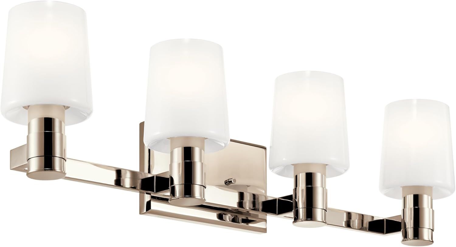 Polished Nickel 4-Light Vanity with Opal Glass Shades