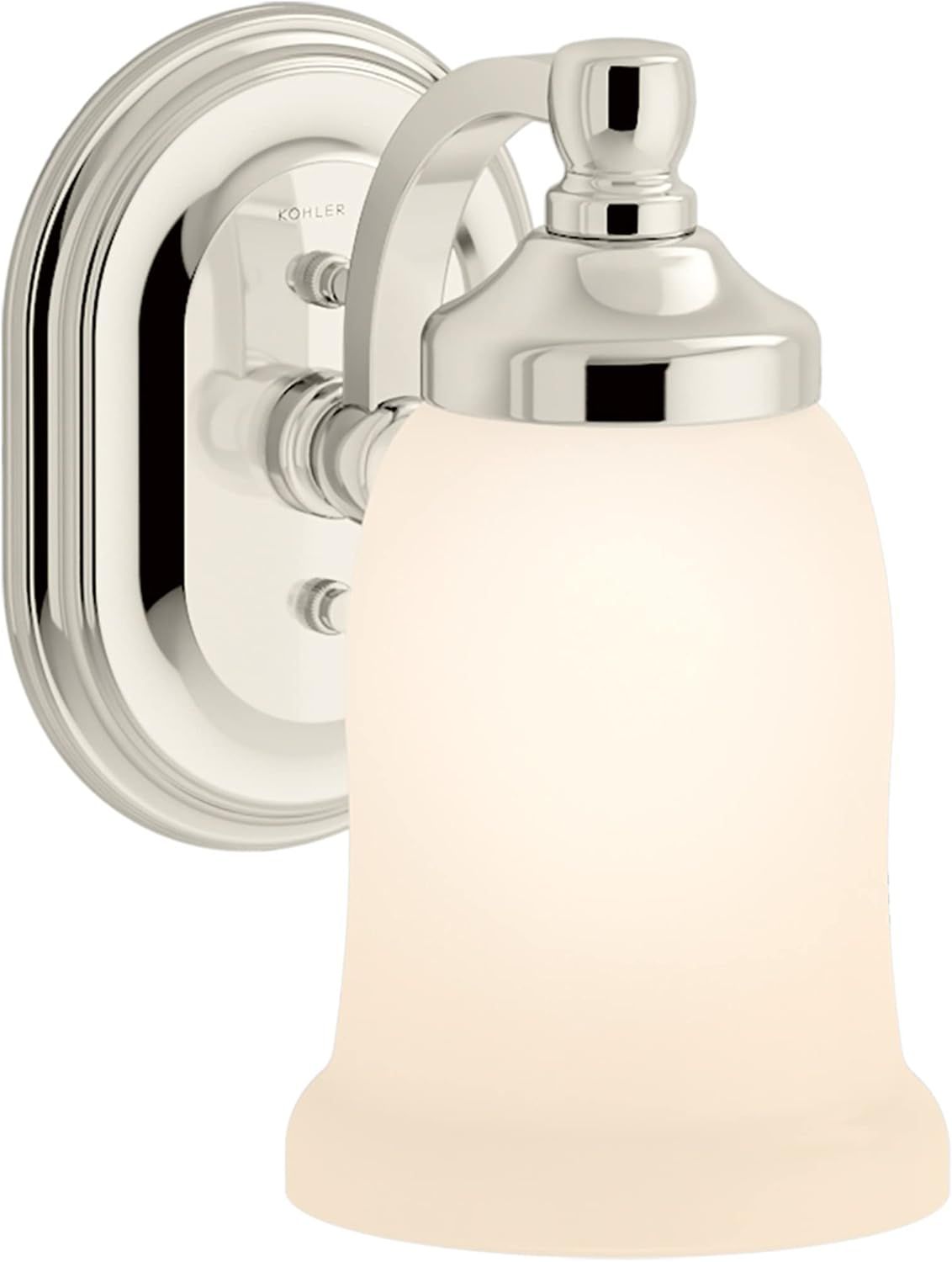 Polished Nickel Frosted Glass One-Light Sconce