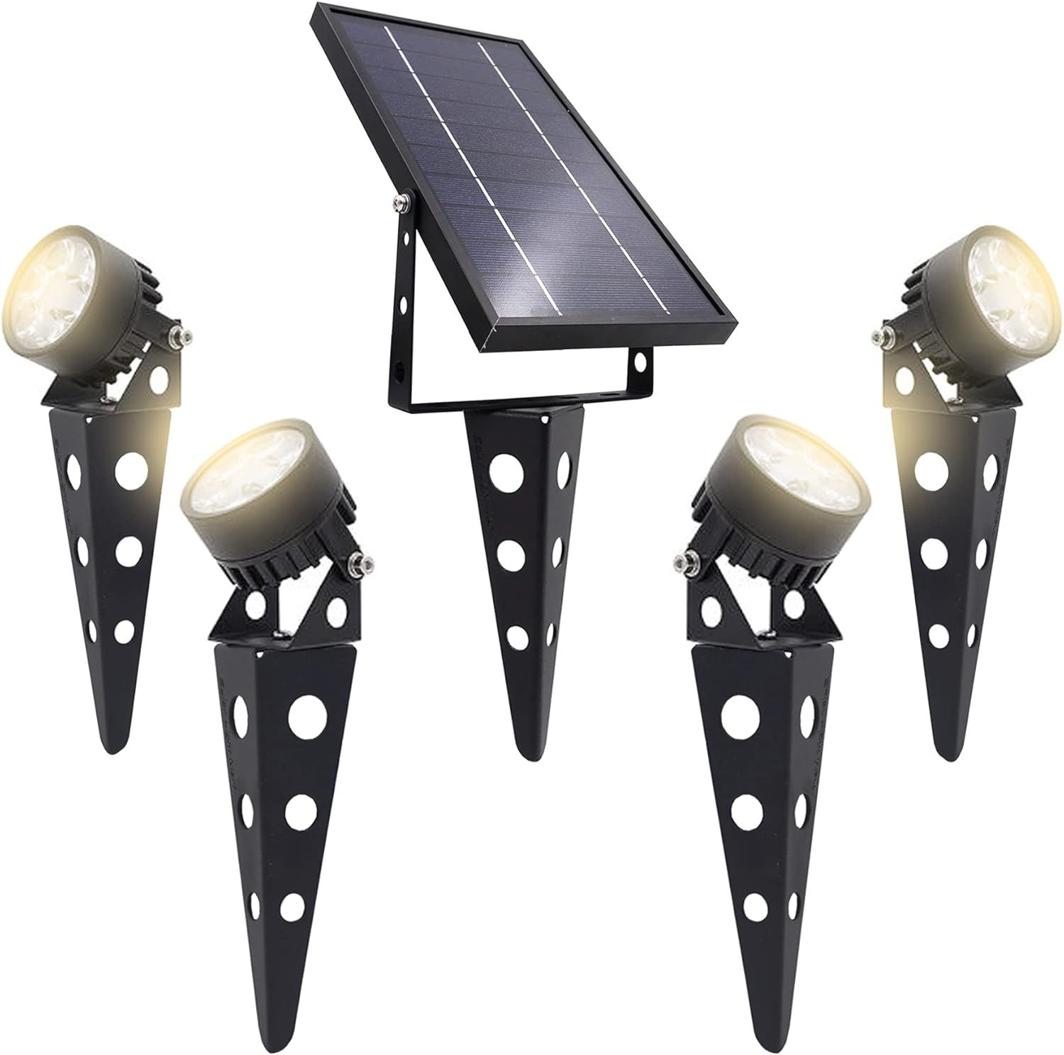 Black Aluminum Solar Pathway Lights with Warm White LED