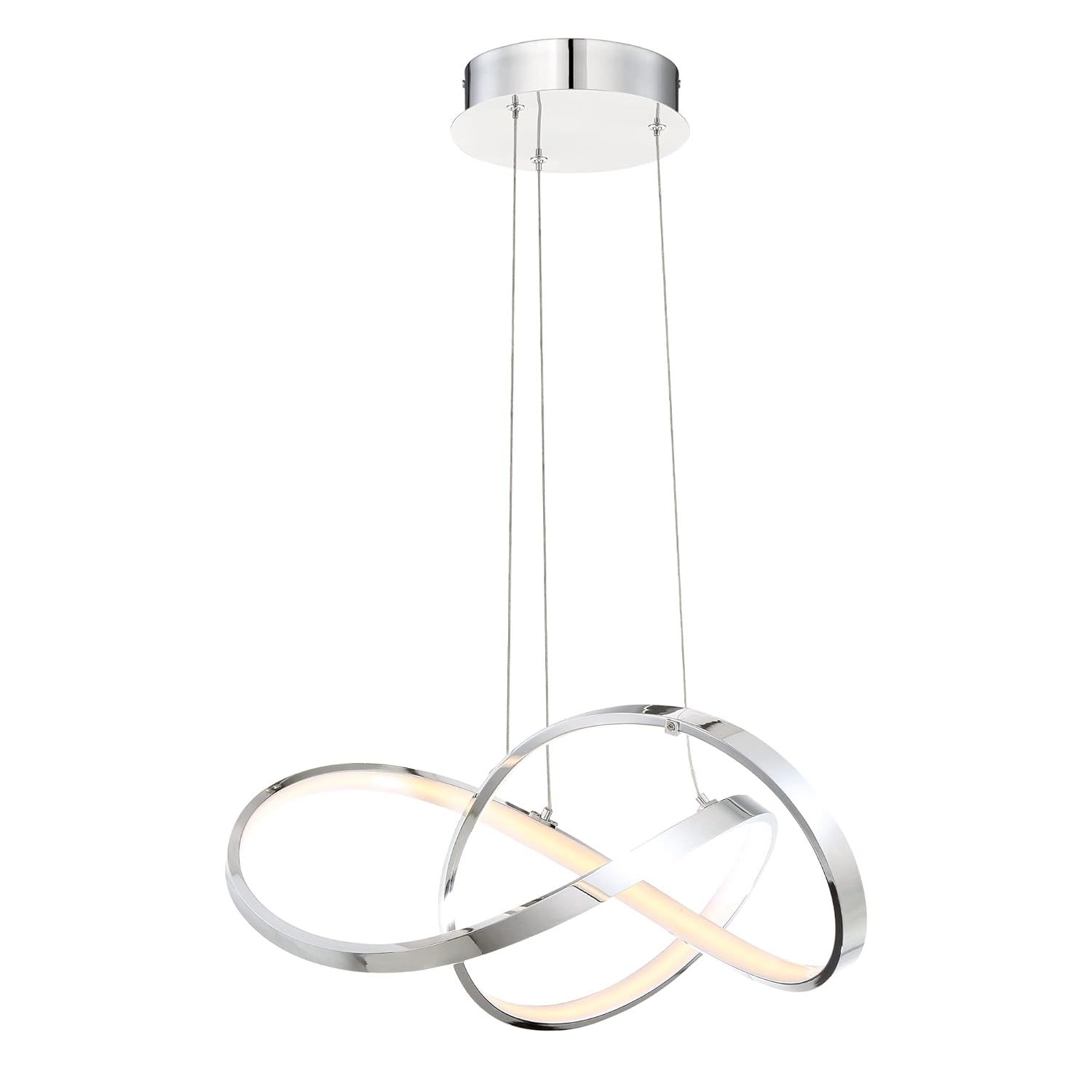 Vornado 20" Chrome LED Pendant Light with Glass Diffuser