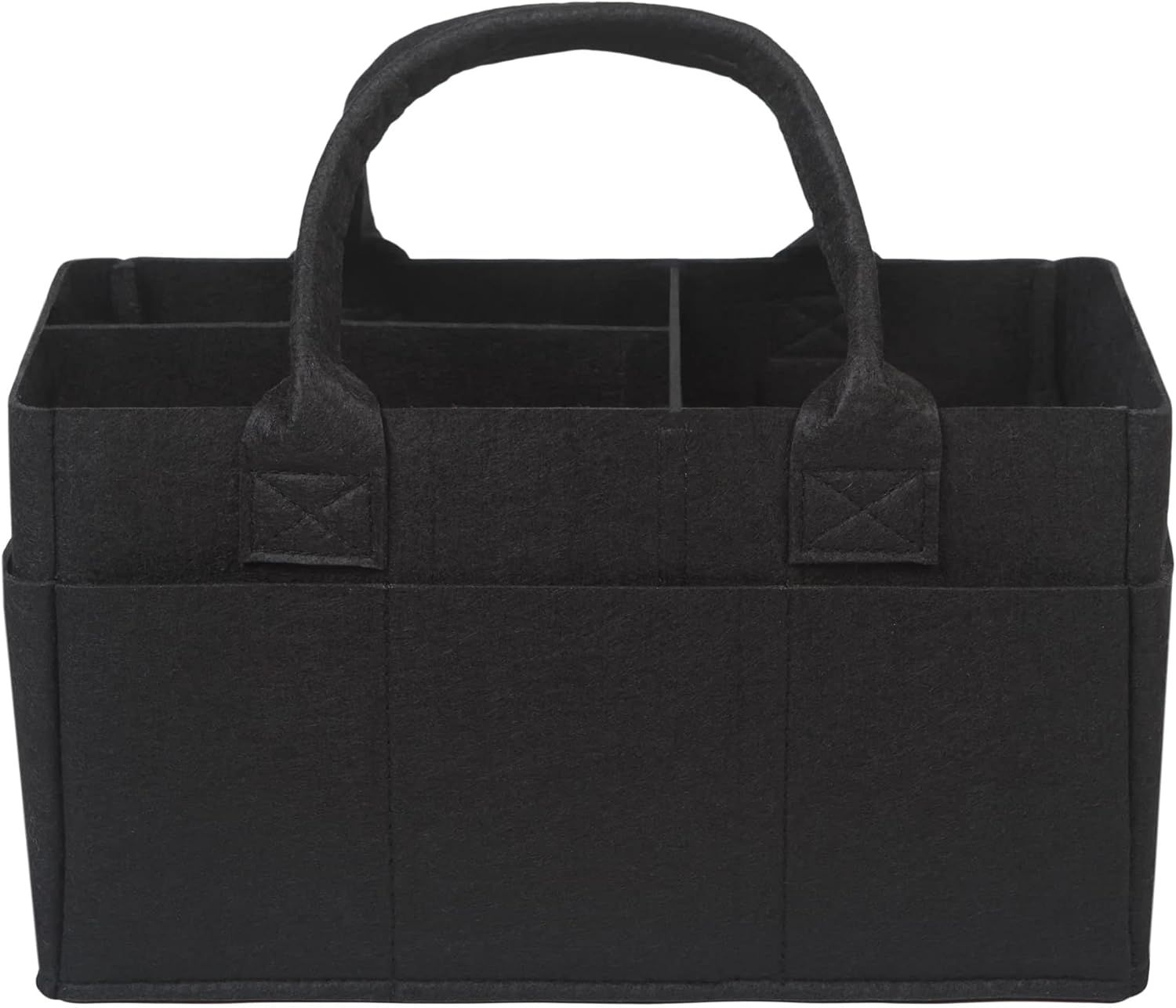 Black Felt Diaper Caddy Organizer with Handles