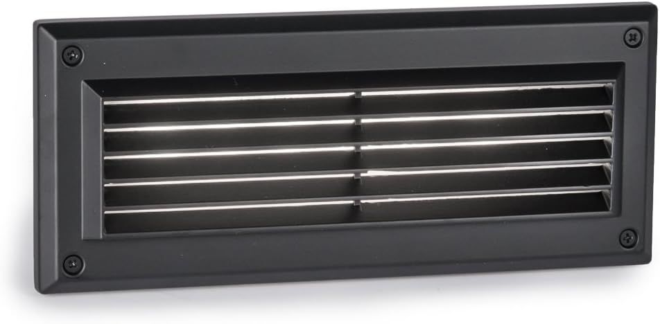 Endurance Black LED Outdoor Louvered Brick Light with Clear Glass